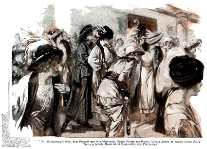 Mr. Middlemay's wife, her friends and his witnesses began filling the room, was like a scene in which some fairy turns a whole roomful of Cinderellas into princesses.