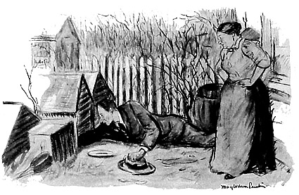 As Mrs. Gratz watched the thin man search the chicken yard for toober-chlosis bugs all doubt that he was her Santa Claus left her mind.