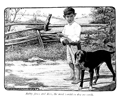 Bobby Jones and his inseparable companion, Rex, the most worthless dog on earth.