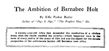 'The Ambition of Barnabee Holt' by Ellis Parker Butler