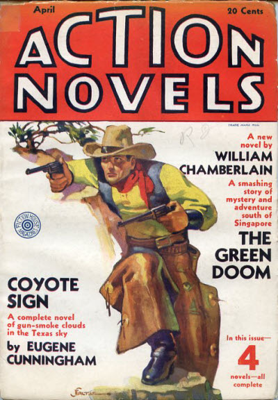 Action Novels, April 1932 cover by J.P. Falter