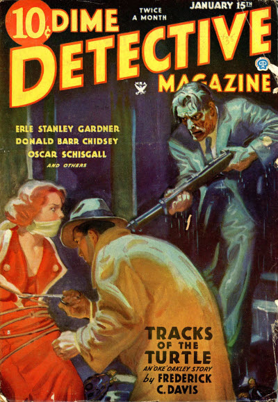 Dime Detective Magazine, January 15, 1935 cover by Walter M. Baumhofer 